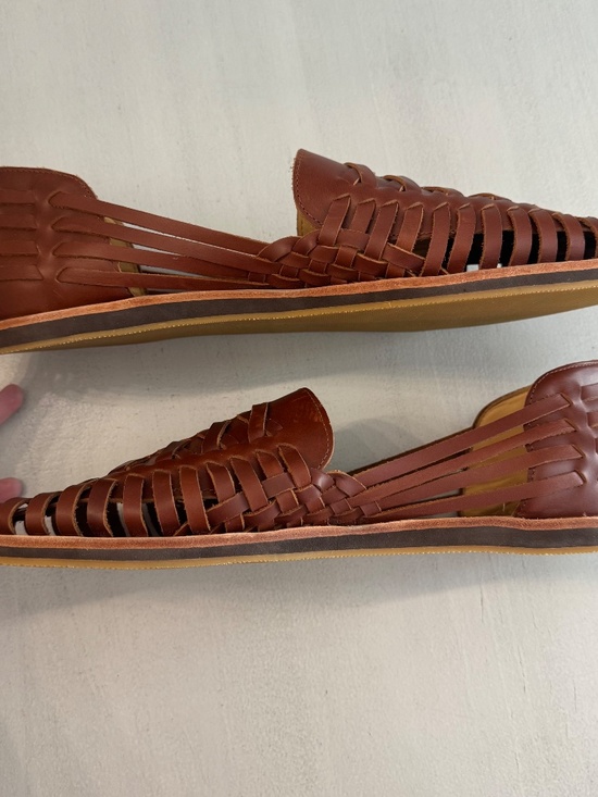 Nisolo Men\'s Huarache Sandal in Brandy Closed Toe Leather Slip-On Sz 13 NIB main image 8